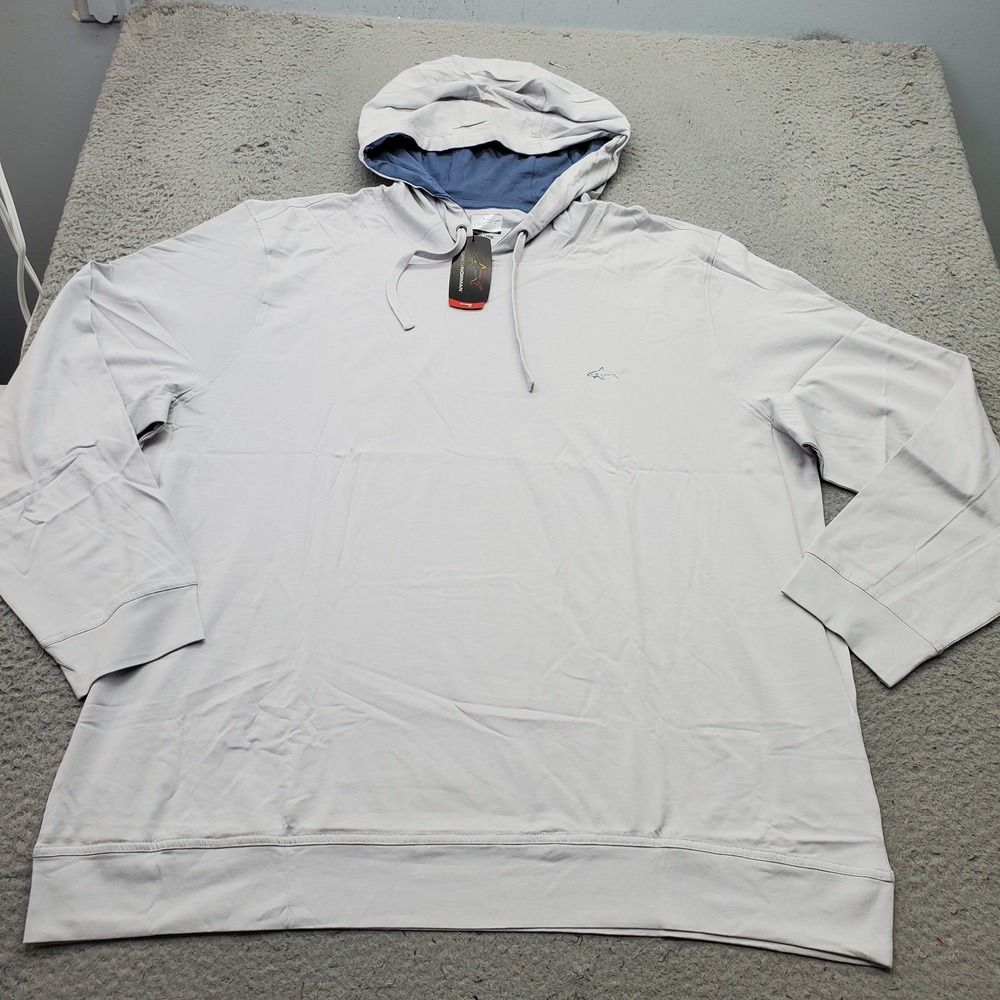 Greg Norman Golf Hoodie Mens XXXL Gray Performance Stretch Drawstring Pullover